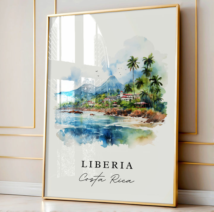 Liberia Costa Rica wall art - Costa Rica, Liberia poster, Liberia Wedding gift, Birthday present, Custom Text, Personalized Gift