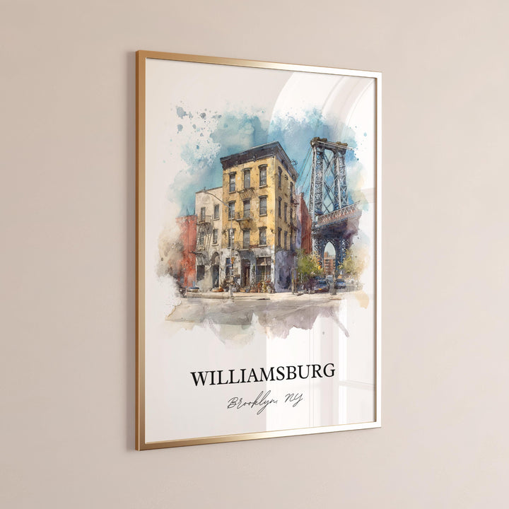 Williamsburg, New York – Watercolor Art Print