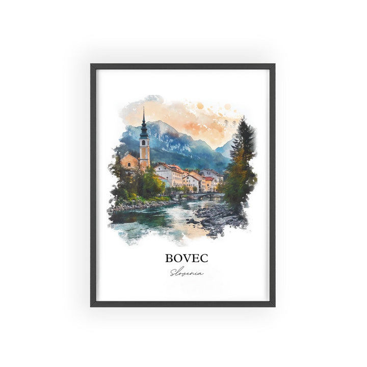 Bovec Wall Art, Julian Alps Print, Slovenia Watercolor Art, Bovec Slovenia Gift, Travel Print, Travel Poster, Housewarming Gift