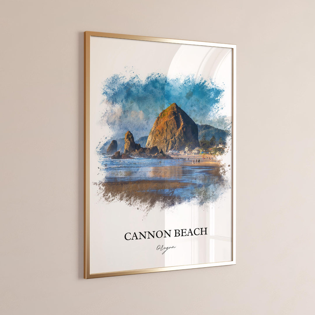 Cannon Beach, Oregon – Watercolor Art Print