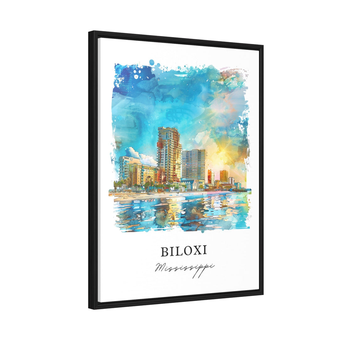 Biloxi Mississippi Art, Biloxi Print, Biloxi Beach Watercolor, Biloxi MS Gift, Travel Poster, Housewarming Gift