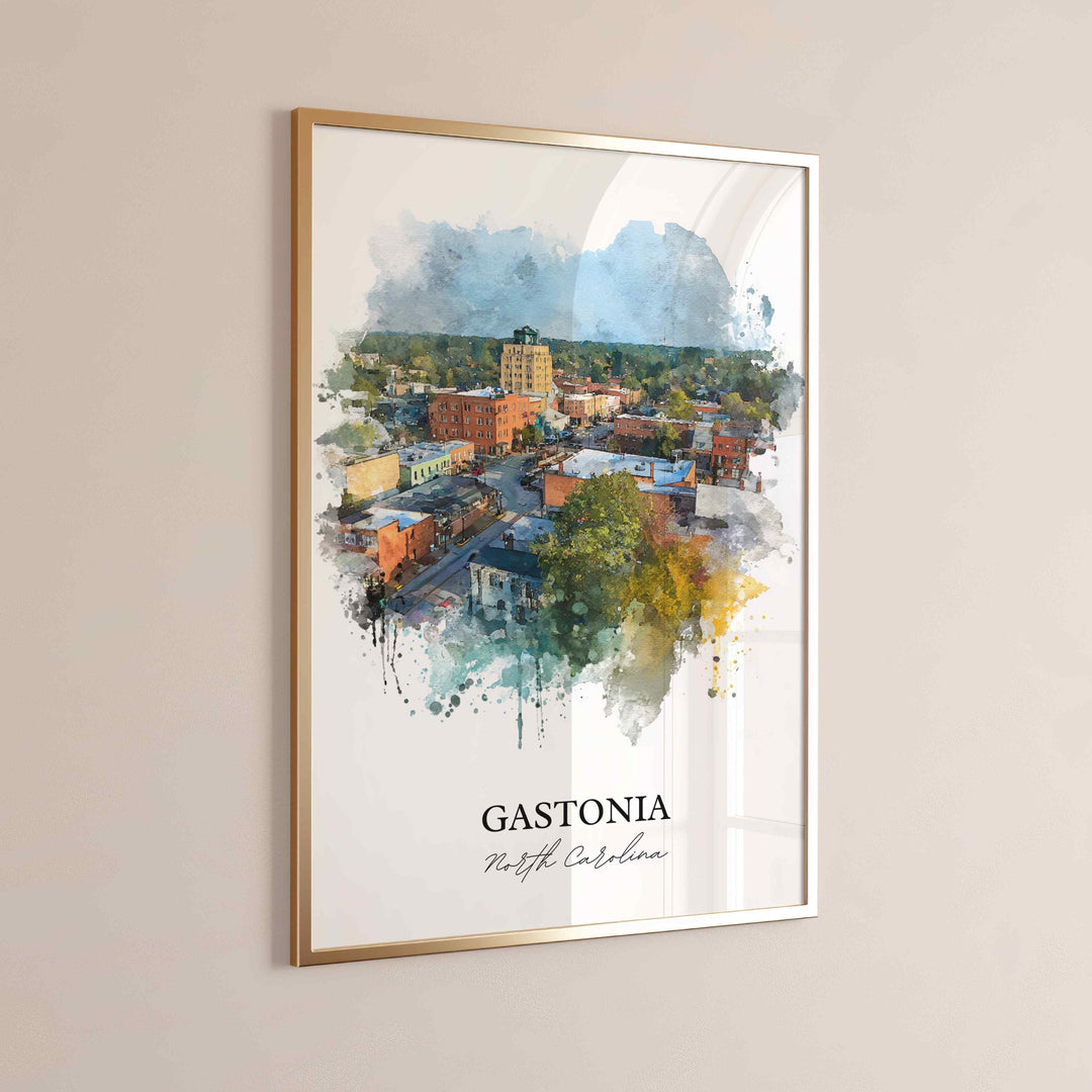 Gastonia, North Carolina – Watercolor Art Print