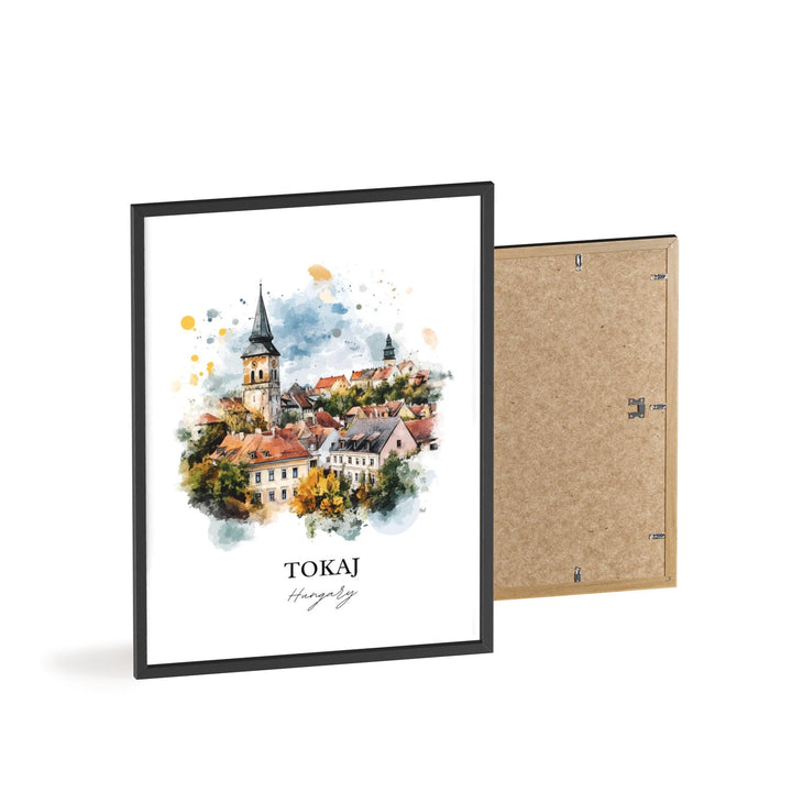 Tokaj Hungary Wall Art, Borsod-Abaúj-Zemplén Print, Hungary Watercolor Art, Tokaj Gift, Travel Print, Travel Poster, Housewarming Gift