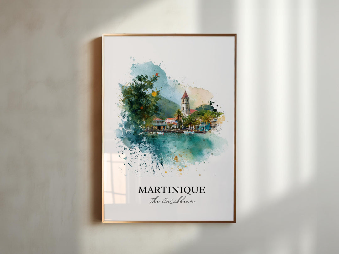 Martinique Wall Art, Martinique Print, Martinique Watercolor Art, Caribbean Islands Gift, Travel Print, Travel Poster, Housewarming Gift