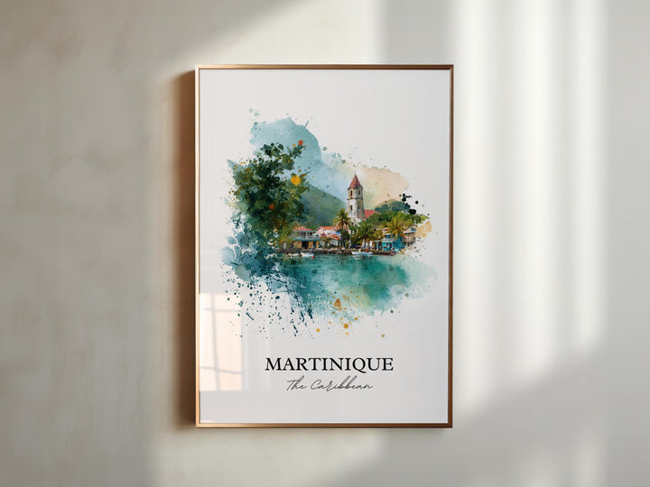 Martinique Wall Art, Martinique Print, Martinique Watercolor Art, Caribbean Islands Gift, Travel Print, Travel Poster, Housewarming Gift