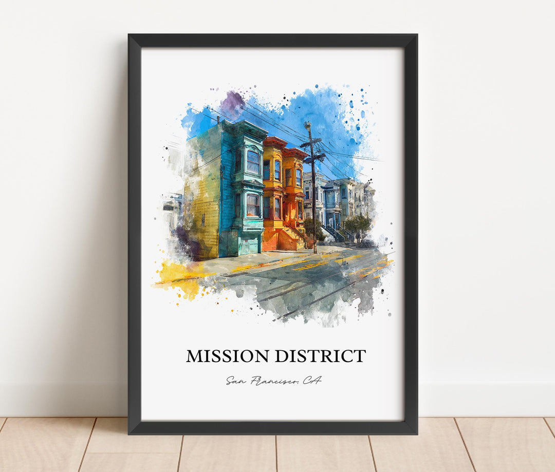 Mission District, California – Watercolor Art Print