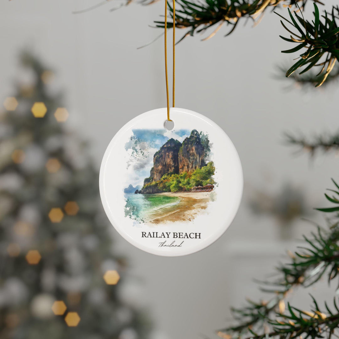 Railay Beach Ornament: Unique Railay Beach Souvenir, Thailand Xmas Decor, and Authentic Railay Beach Gift