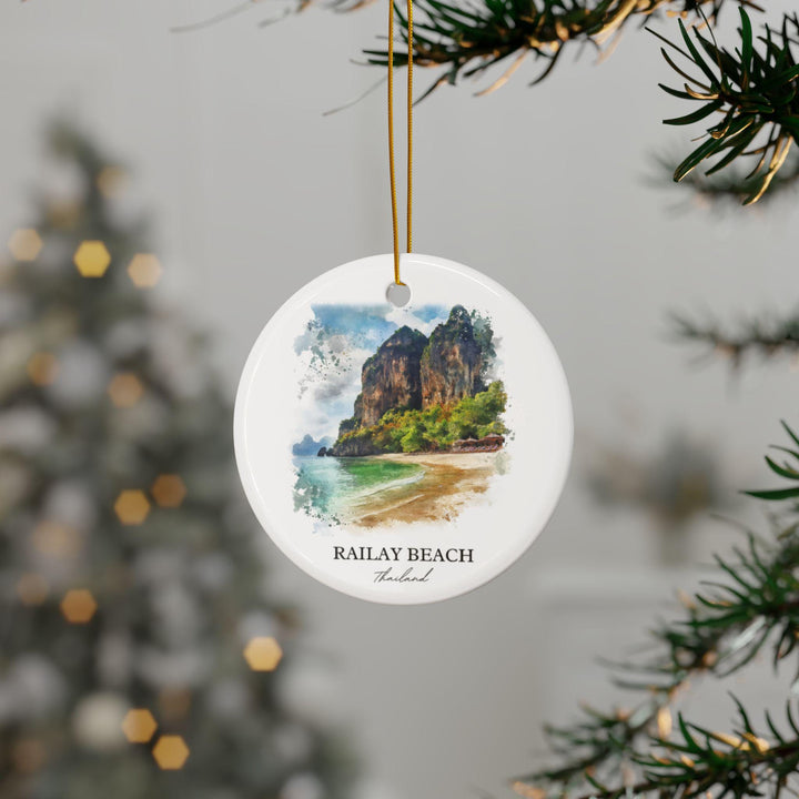 Railay Beach Ornament: Unique Railay Beach Souvenir, Thailand Xmas Decor, and Authentic Railay Beach Gift