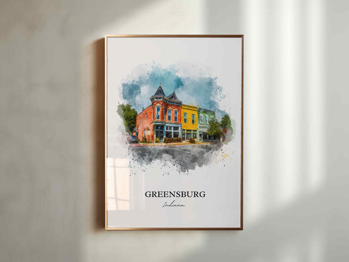 Greensburg, Indiana – Watercolor Art Print