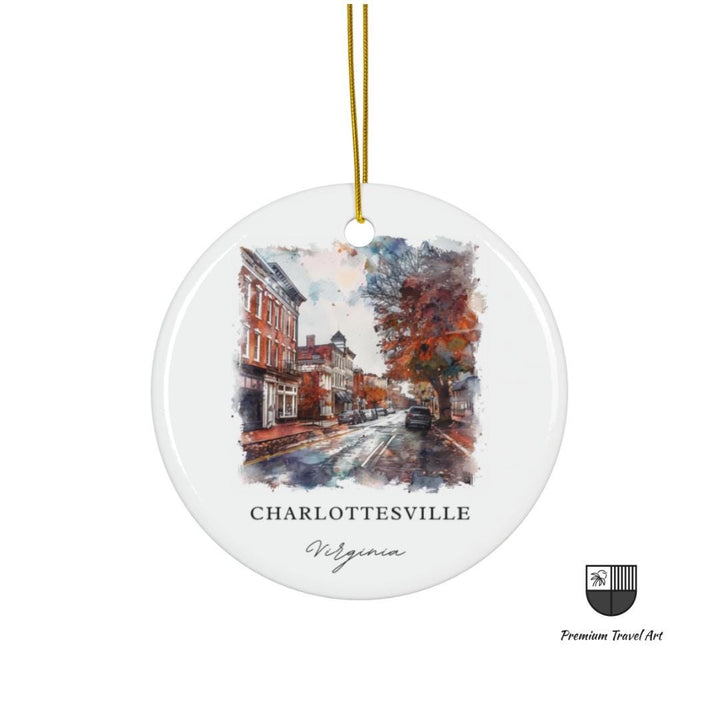 Charlottesville VA Ornament: Unique Charlottesville Souvenir, Charlottesville Xmas Decor, and Authentic Virginia Christmas Gift