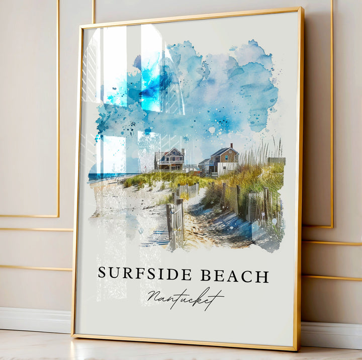 Sufside Beach Art, Nantucket Print, Sufside Beach MA Wall Art, Nantucket Gift, Travel Print, Travel Poster, Travel Gift, Housewarming Gift