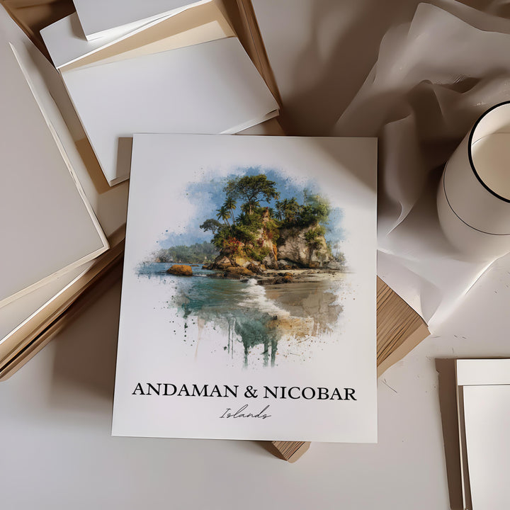 Andaman and Nicobar Islands Art, Andaman Islands Print, India Watercolor Art, Nicobar Gift, Travel Print, Travel Poster, Housewarming Gift