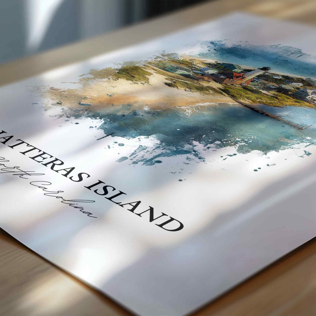 Hatteras Island, North Carolina – Watercolor Art Print