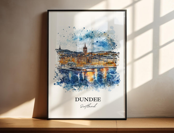 Dundee Wall Art, Dundee Scotland Print, Scotland Watercolor Art, Firth of Tay Gift, Travel Print, Travel Poster, Housewarming Gift