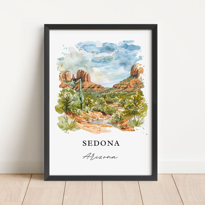 Sedona AZ Wall Art, Sedona Arizona Print, Sedona AZ Watercolor, Sedona Arizona Gift,