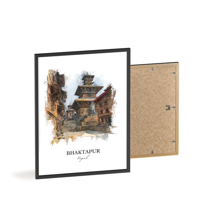 Bhaktapur, Nepal – Watercolor Art Print