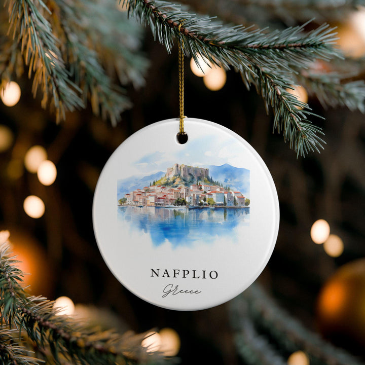 Nafplio Greece Ornament: Unique Nafplio Souvenir, Nafplio Greece Xmas Decor, and Authentic Greece Gift