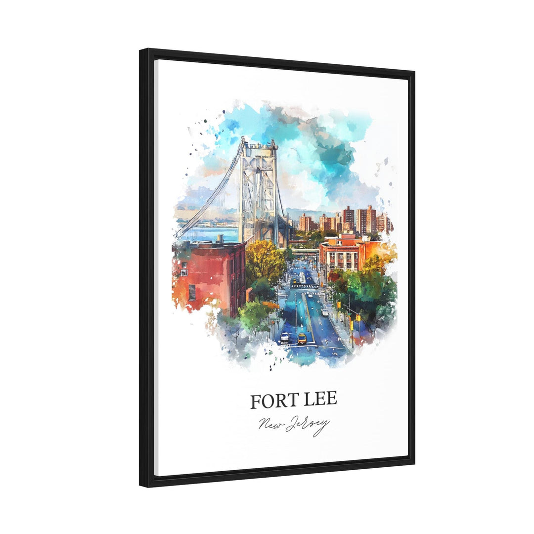 Fort Lee, New Jersey, USA – Watercolor Art Print of GW Bridge