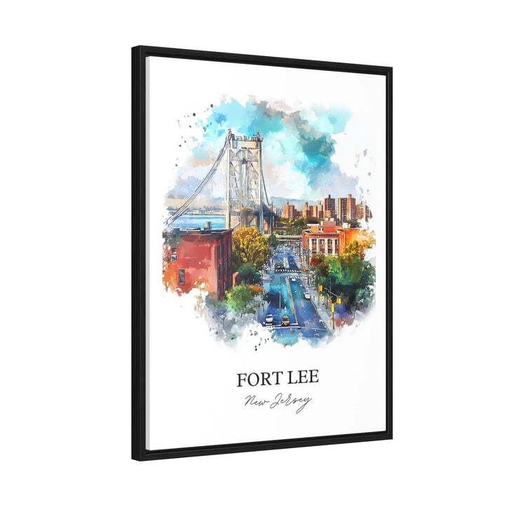 Fort Lee, New Jersey, USA – Watercolor Art Print of GW Bridge