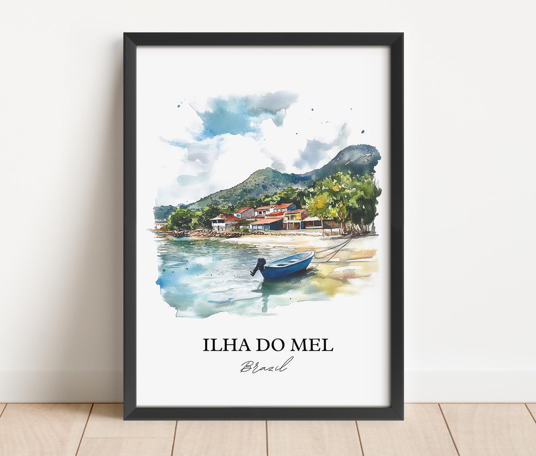 Ilha Do Mel Wall Art, Paraná Print, Brazil Watercolor Art, Ilha Do Mel Gift, Travel Print, Travel Poster, Housewarming Gift