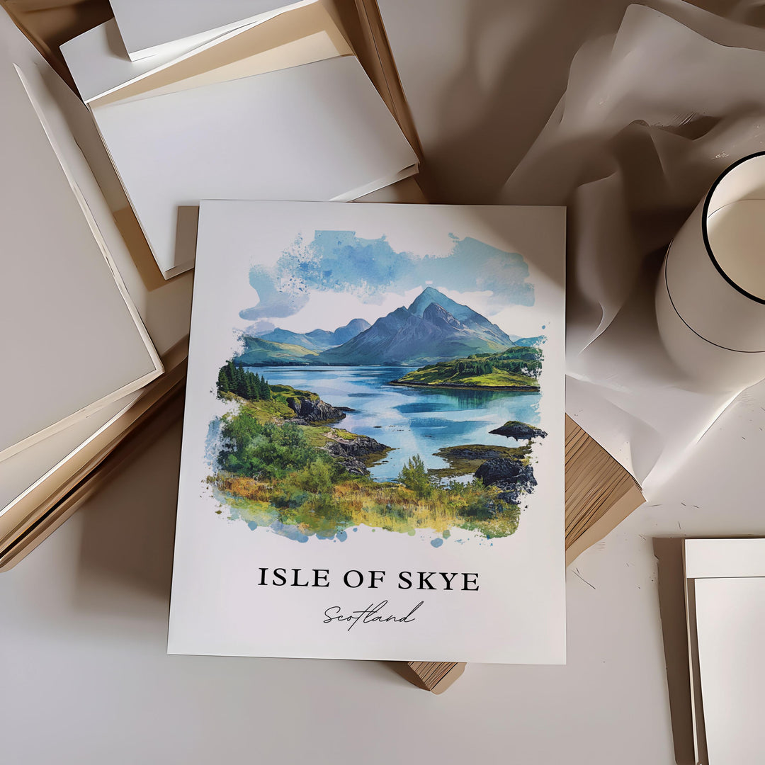 Isle of Skye Wall Art, Skye Scotland Print, Skye Watercolor Art, Isle of Skye Gift,