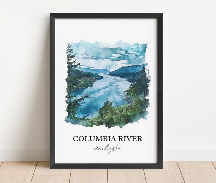 Columbia River Wall Art, Columbia River Print, Washington St Artwork, Columbia River WA Gift, Travel Print, Travel Poster, Housewarming Gift
