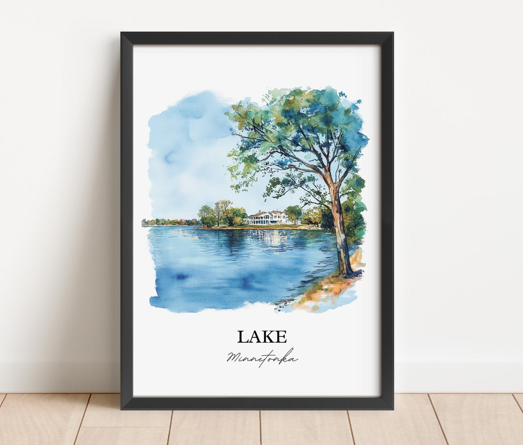 Lake Minnetonka Wall Art, Minneapolis Print, Minnesota Watercolor Art, Lake Minnetonka Gift, Travel Print, Travel Poster, Housewarming Gift