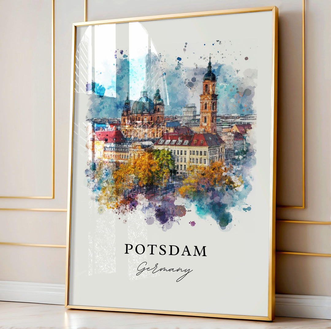 Potsdam Germany Wall Art, Potsdam Print, Potsdam Watercolor Art, Berlin Germany Gift,