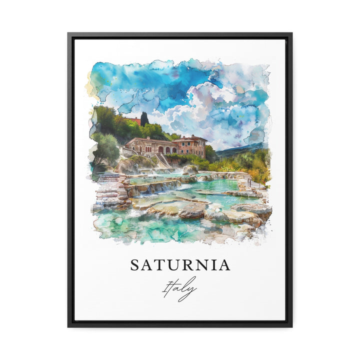 Saturnia Italy Wall Art, Tuscany Print, Saturnia Thermal Springs Watercolor, Italy Gift,