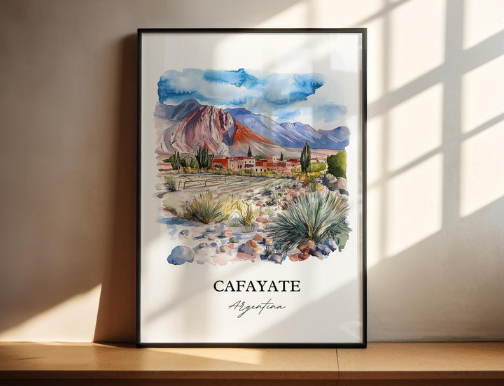 Cafayate Wall Art, Cafayate Print, Argentina Watercolor Art, Cafayate Argentina Gift, Travel Print, Travel Poster, Housewarming Gift