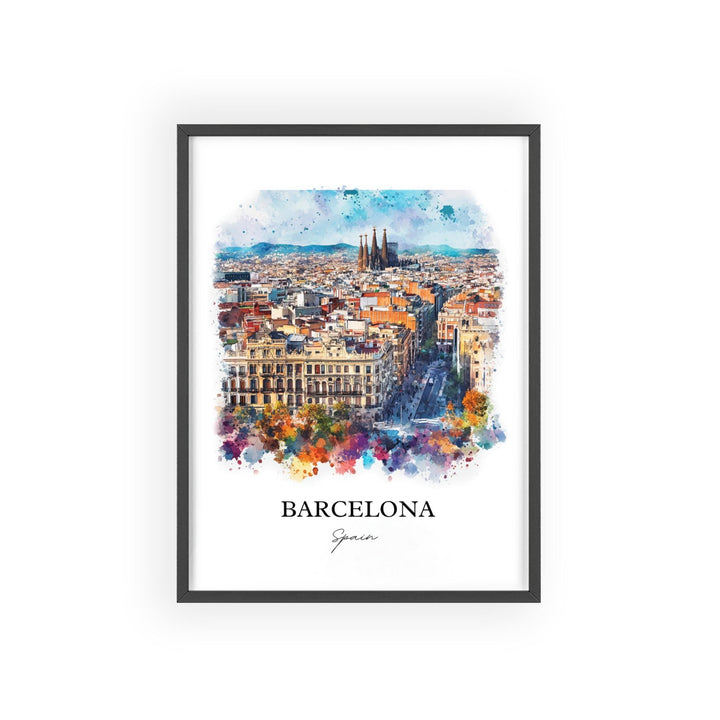 Barcelona Spain Wall Art, Barcelona Print, Spain Watercolor Art, Barcelona Spain Gift, Travel Print, Travel Poster, Housewarming Gift