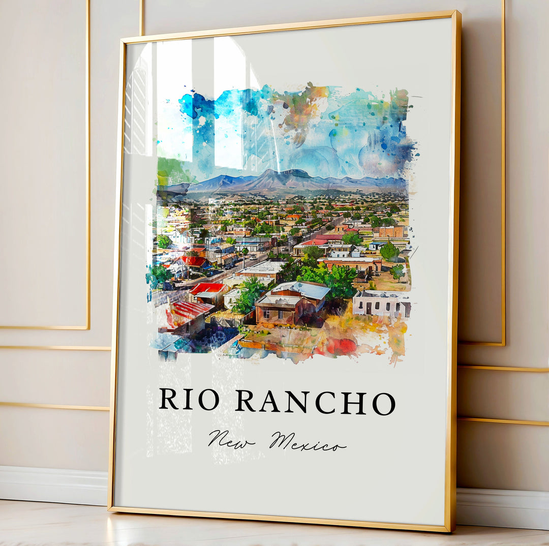 Rio Rancho NM Wall Art, Rio Rancho Print, Rio Rancho Watercolor Art, Sandoval County NM Gift,