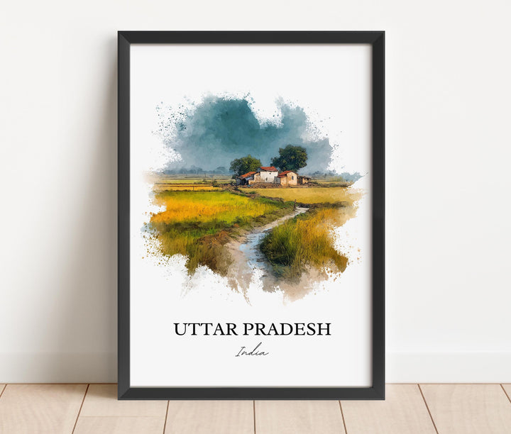 Uttar Pradesh, India – Watercolor Art Print