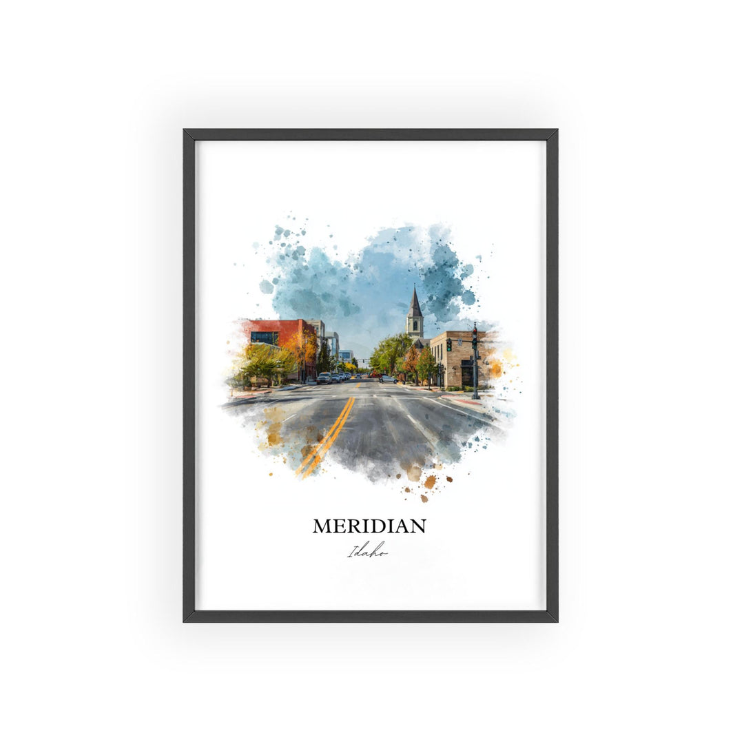 Meridian, Idaho Wall Art, Idaho Print, Idaho Watercolor Art, Meridian Idaho Gift, Travel Print, Travel Poster, Housewarming Gift