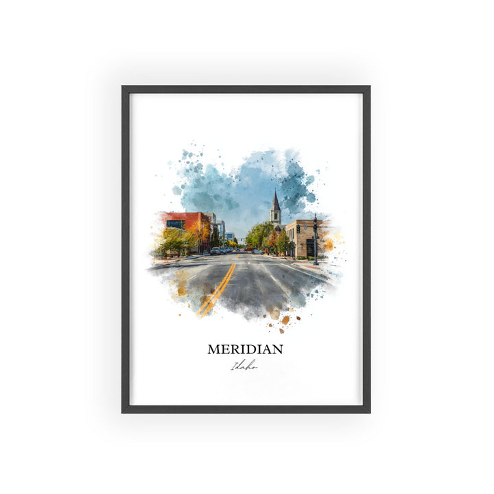 Meridian, Idaho Wall Art, Idaho Print, Idaho Watercolor Art, Meridian Idaho Gift, Travel Print, Travel Poster, Housewarming Gift