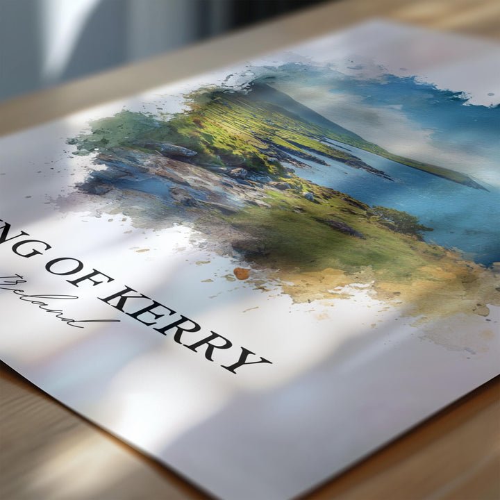 Ring of Kerry Wall Art, Ireland Print, Ireland Watercolor Art, Ireland Gift, Ring of Kerry Travel Print, Travel Poster, Housewarming Gift