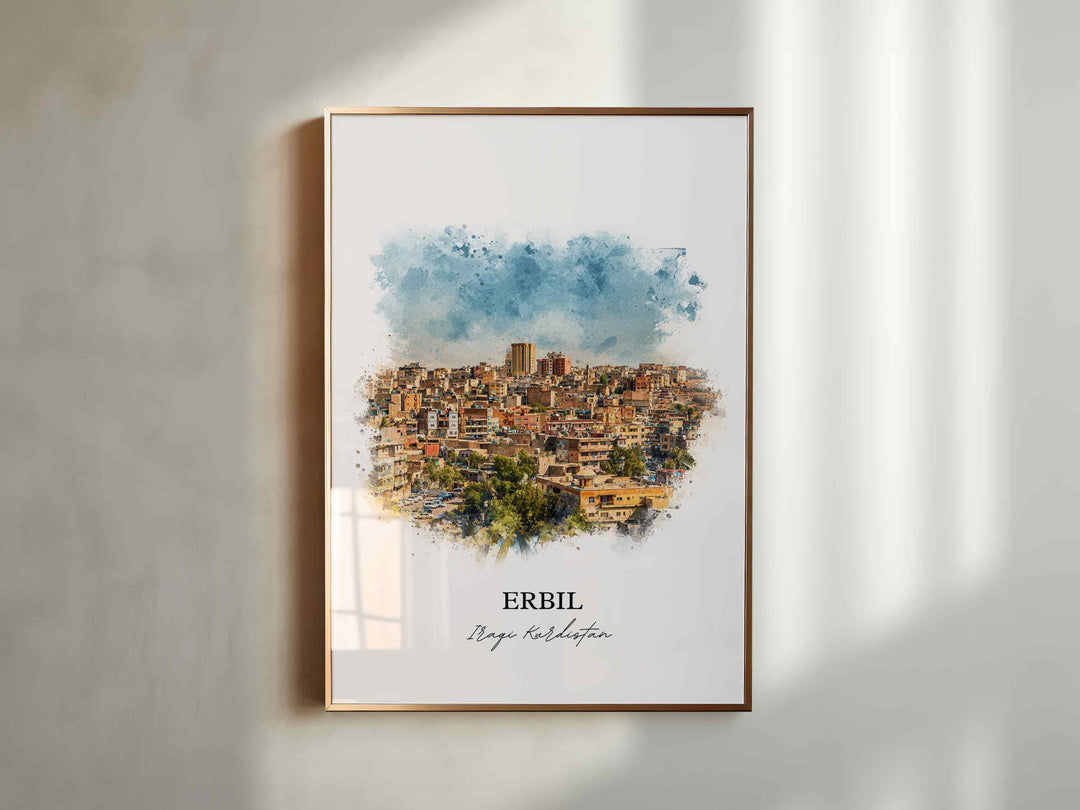 Erbil, Iraq – Watercolor Art Print