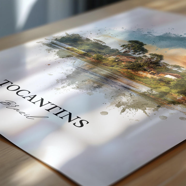 Tocantins Brazil Wall Art, Tocantins Brazil Print, Brazil Watercolor Art, Brazil Gift, Brazil Travel Print, Travel Poster, Housewarming Gift