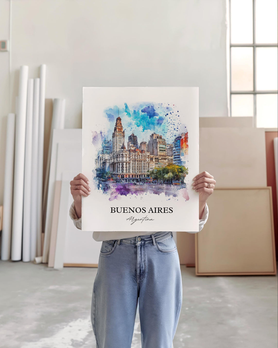 Buenos Aires Wall Art, Buenos Aires Print, Argentina Watercolor Art, Buenos Aires Gift, Travel Print, Travel Poster, Housewarming Gift