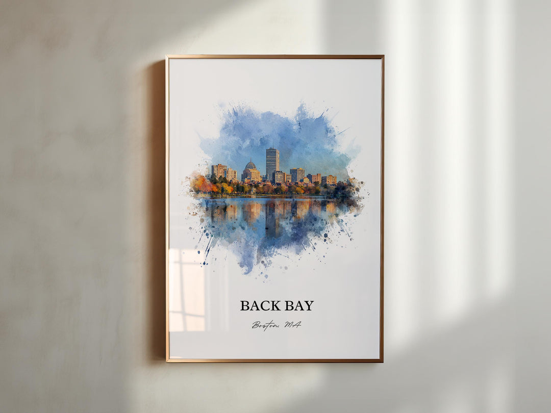 Back Bay, Massachusetts – Watercolor Art Print