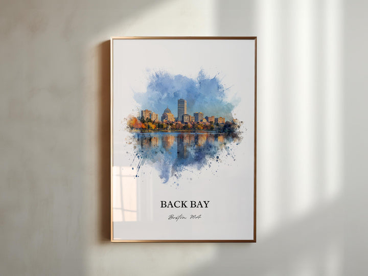 Back Bay, Massachusetts – Watercolor Art Print
