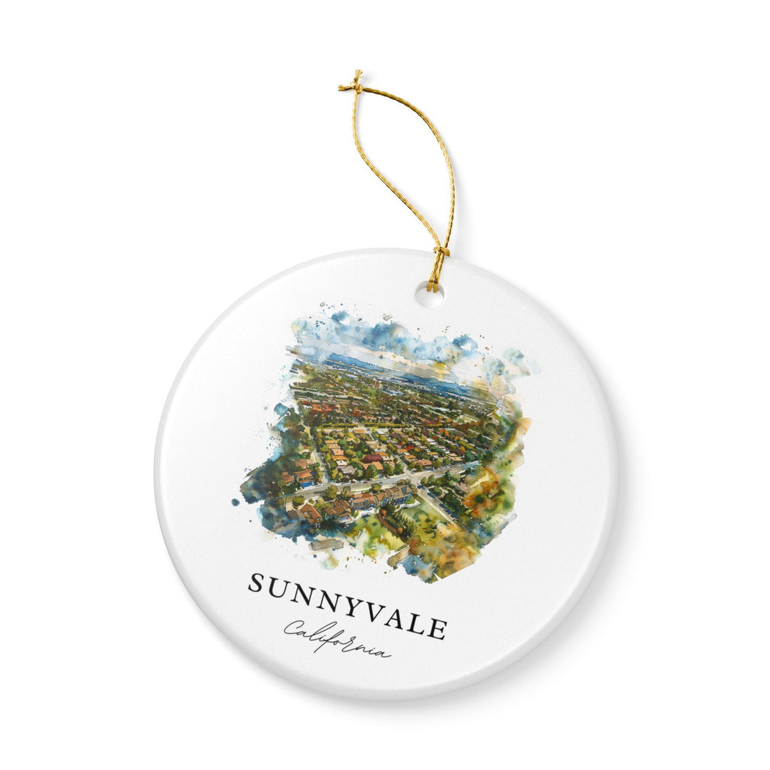 Sunnyvale Ornament: Unique Sunnyvale California Souvenir, Sunnyvale Xmas Decor, and Authentic Santa Clara Valley Gift