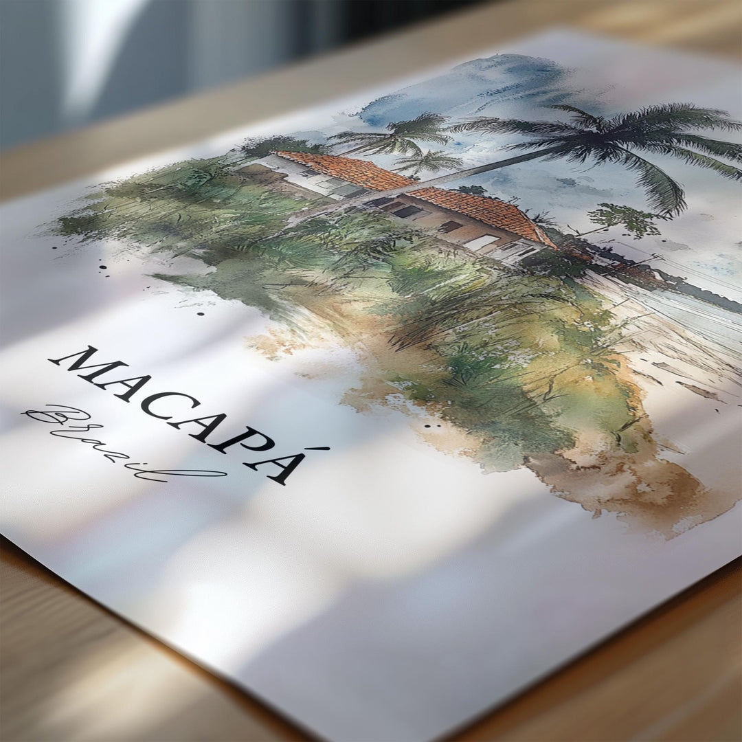 Macapá Brazil Wall Art, Amapá State Print, Brazil Watercolor Art, Macapá Gift, Travel Print, Travel Poster, Housewarming Gift