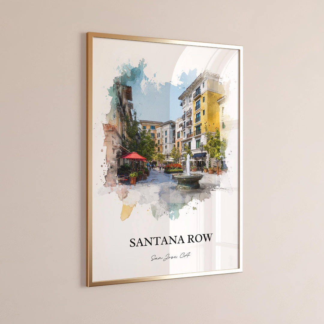 Santana Row, California – Watercolor Art Print