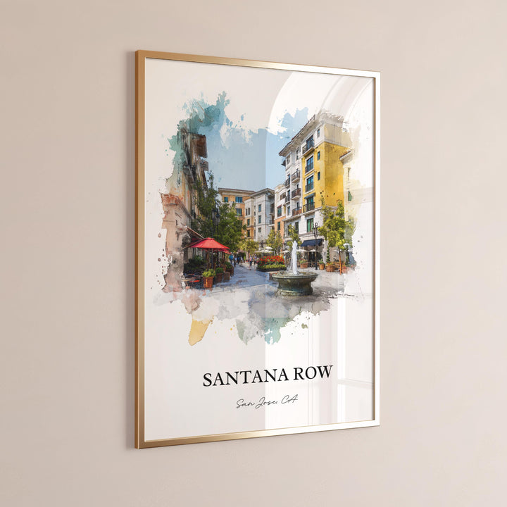 Santana Row, California – Watercolor Art Print