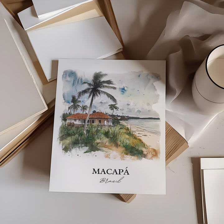 Macapá Brazil Wall Art, Amapá State Print, Brazil Watercolor Art, Macapá Gift, Travel Print, Travel Poster, Housewarming Gift