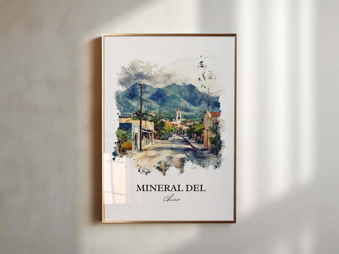 Mineral del Chico Wall Art, Mexico Print, Mexico Watercolor Art, Mineral del Chico Gift, Travel Print, Travel Poster, Housewarming Gift