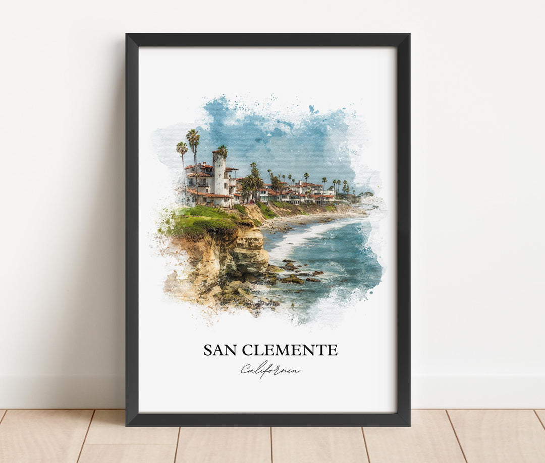 San Clemente, CA – Watercolor Art Print