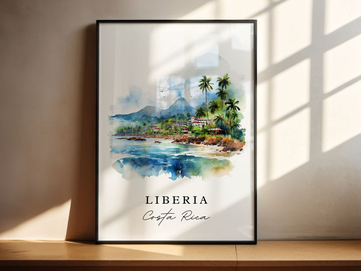 Liberia Costa Rica wall art - Costa Rica, Liberia poster, Liberia Wedding gift, Birthday present, Custom Text, Personalized Gift