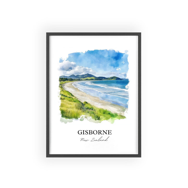 Gisborne, New Zealand – Watercolor Art Print
